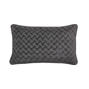 Bedeck of Belfast Fine Linens Mansa Cushion 40cm x 60cm Charcoal | Bed Sava