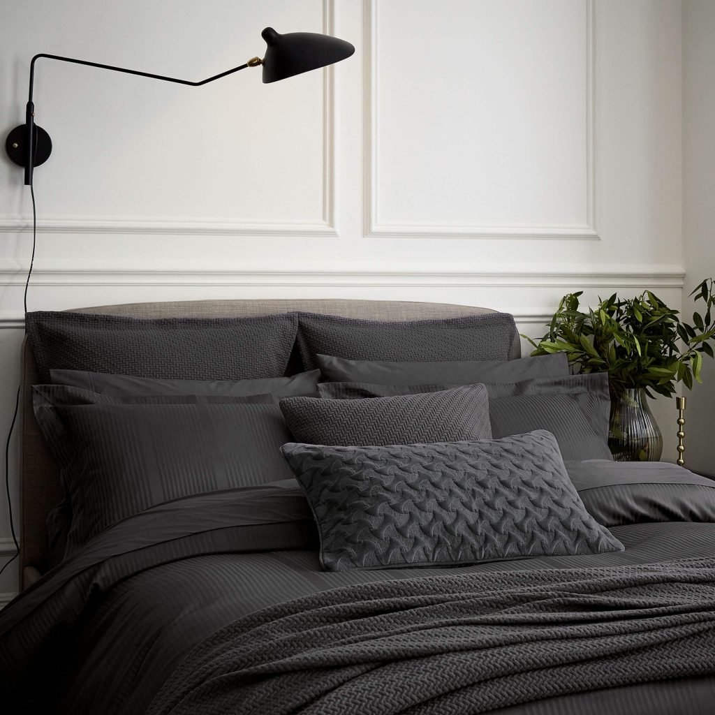 Bedeck of Belfast Fine Linens Mansa Kingsize Duvet Cover, Charcoal