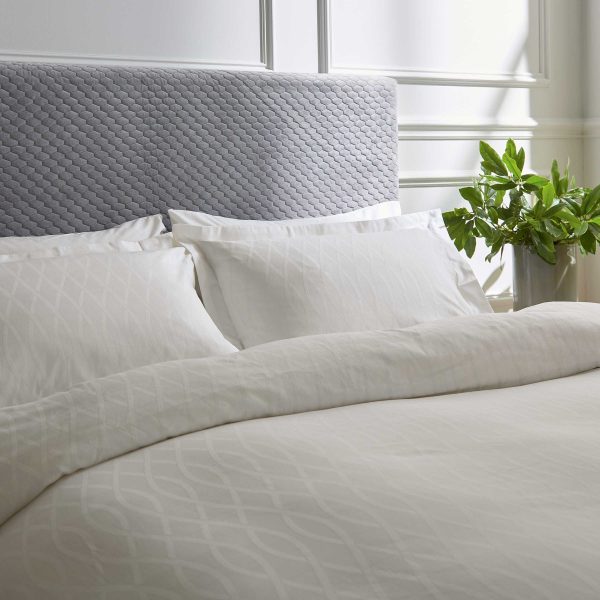 Bedeck of Belfast Fine Linens Ravello Double Duvet Cover Set Chalk | Bed Sava