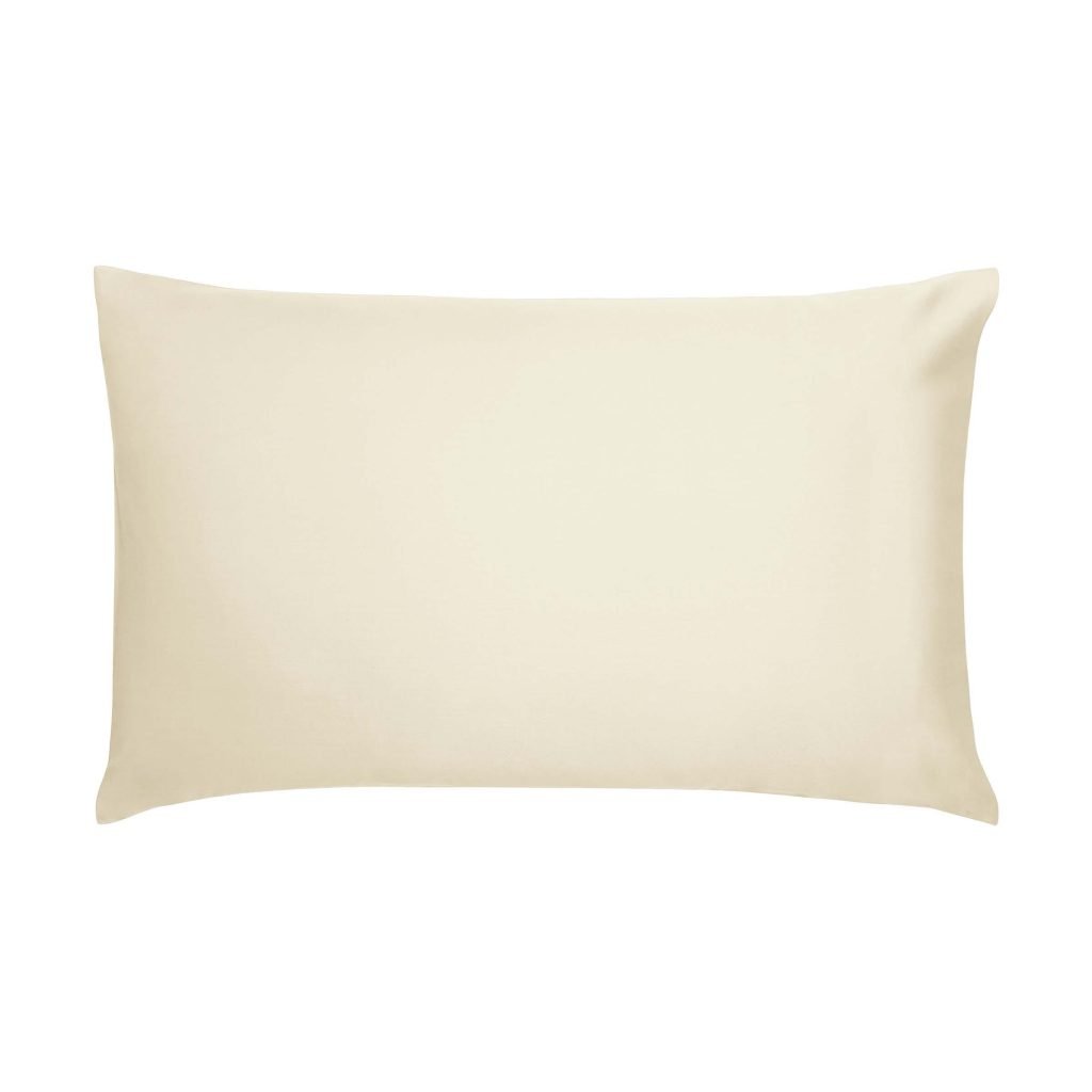 Bedeck of Belfast Fine Linens 400 Thread Count Sateen Plain Dye Pair of Large Pillowcases, Chalk