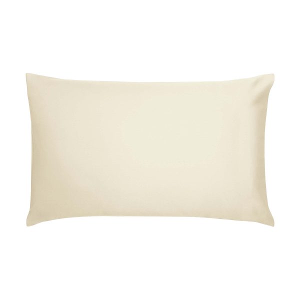 Bedeck of Belfast Fine Linens 400 Thread Count Sateen Plain Dye Pair of Standard Pillowcases Chalk | Bed Sava