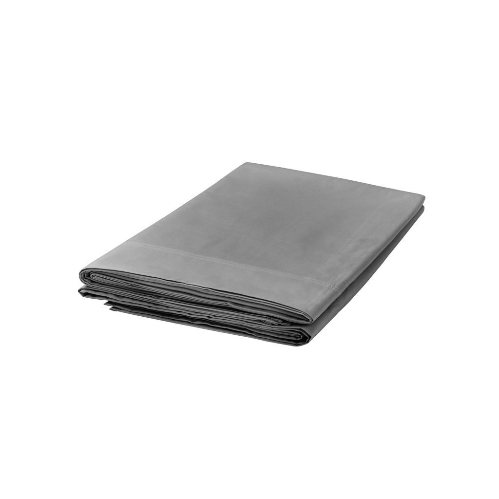Bedeck of Belfast Fine Linens 300 Thread Count Egyptian Cotton Single Flat Sheet, Charcoal