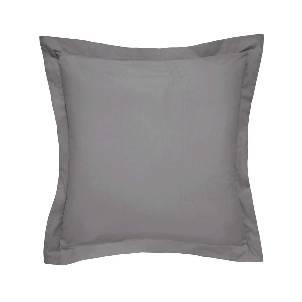 Bedeck of Belfast Fine Linens 300 Thread Count Egyptian Cotton Square Oxford Pillowcase, Charcoal