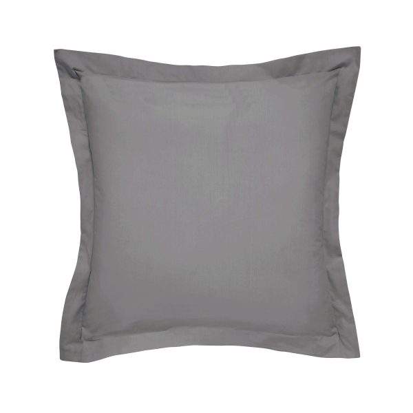 Bedeck of Belfast Fine Linens 300 Thread Count Egyptian Cotton Square Oxford Pillowcase Charcoal | Bed Sava