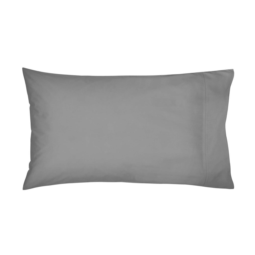 Bedeck of Belfast Fine Linens 300 Thread Count Egyptian Cotton Standard Pillowcase, Charcoal