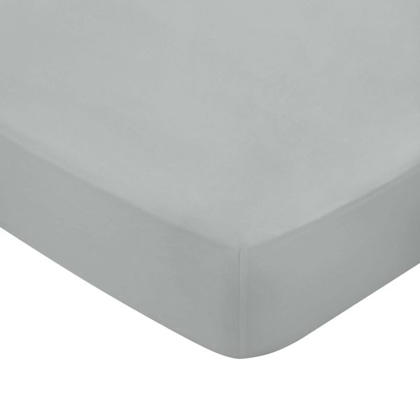 Bedeck of Belfast Fine Linens 600 Thread Count Egyptian Cotton Double Fitted Sheet Grey | Bed Sava