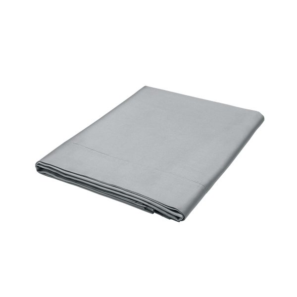 Bedeck of Belfast Fine Linens 600 Thread Count Egyptian Cotton Single Flat Sheet Grey | Bed Sava