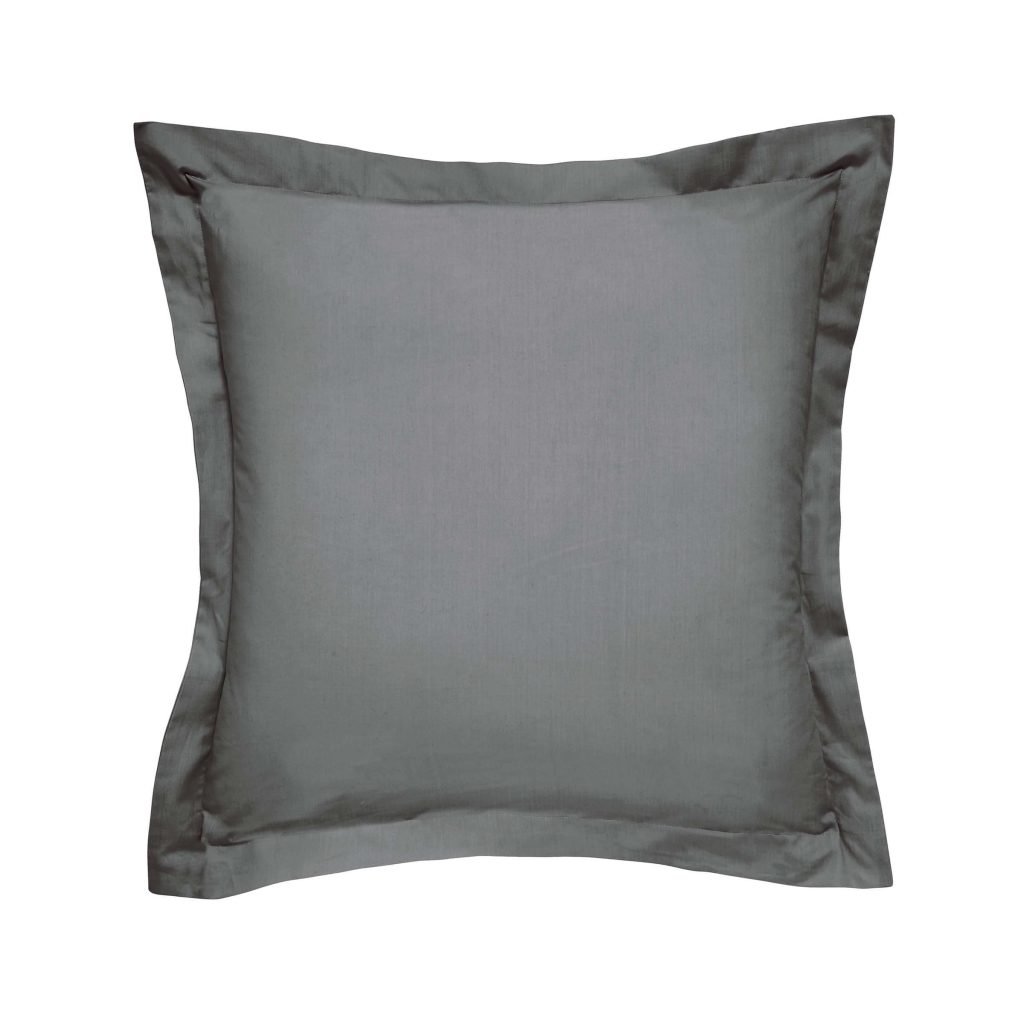 Bedeck of Belfast Fine Linens 600 Thread Count Egyptian Cotton Square Oxford Pillowcase, Grey