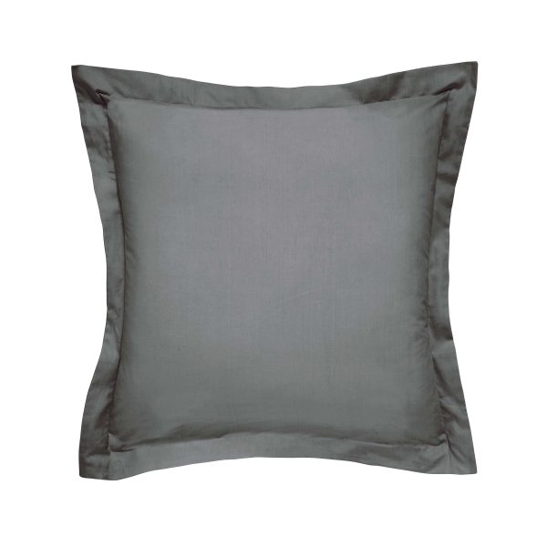 Bedeck of Belfast Fine Linens 600 Thread Count Egyptian Cotton Square Oxford Pillowcase Grey | Bed Sava