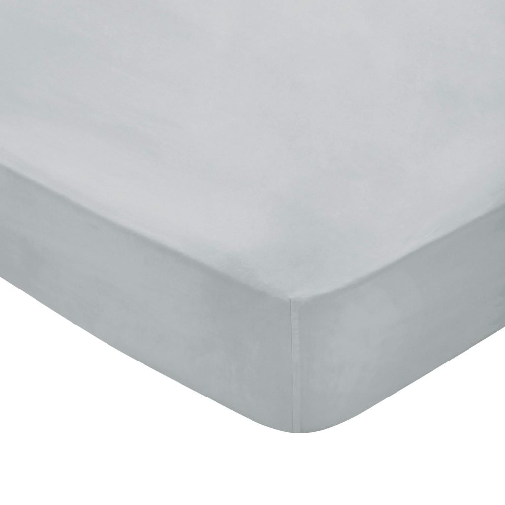 Bedeck of Belfast Fine Linens 300 Thread Count Egyptian Cotton Single Fitted Sheet, Silver