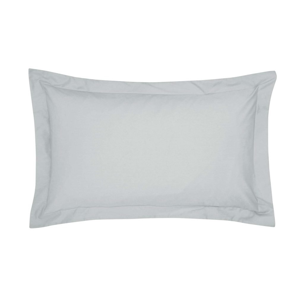 Bedeck of Belfast Fine Linens 300 Thread Count Egyptian Cotton Oxford Pillowcase, Silver