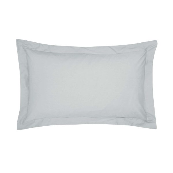 Bedeck of Belfast Fine Linens 300 Thread Count Egyptian Cotton Oxford Pillowcase Silver | Bed Sava