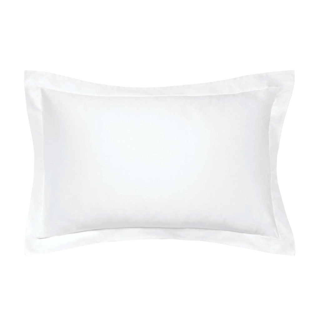 Bedeck of Belfast Fine Linens 600 Thread Count Egyptian Cotton Oxford Pillowcase, White