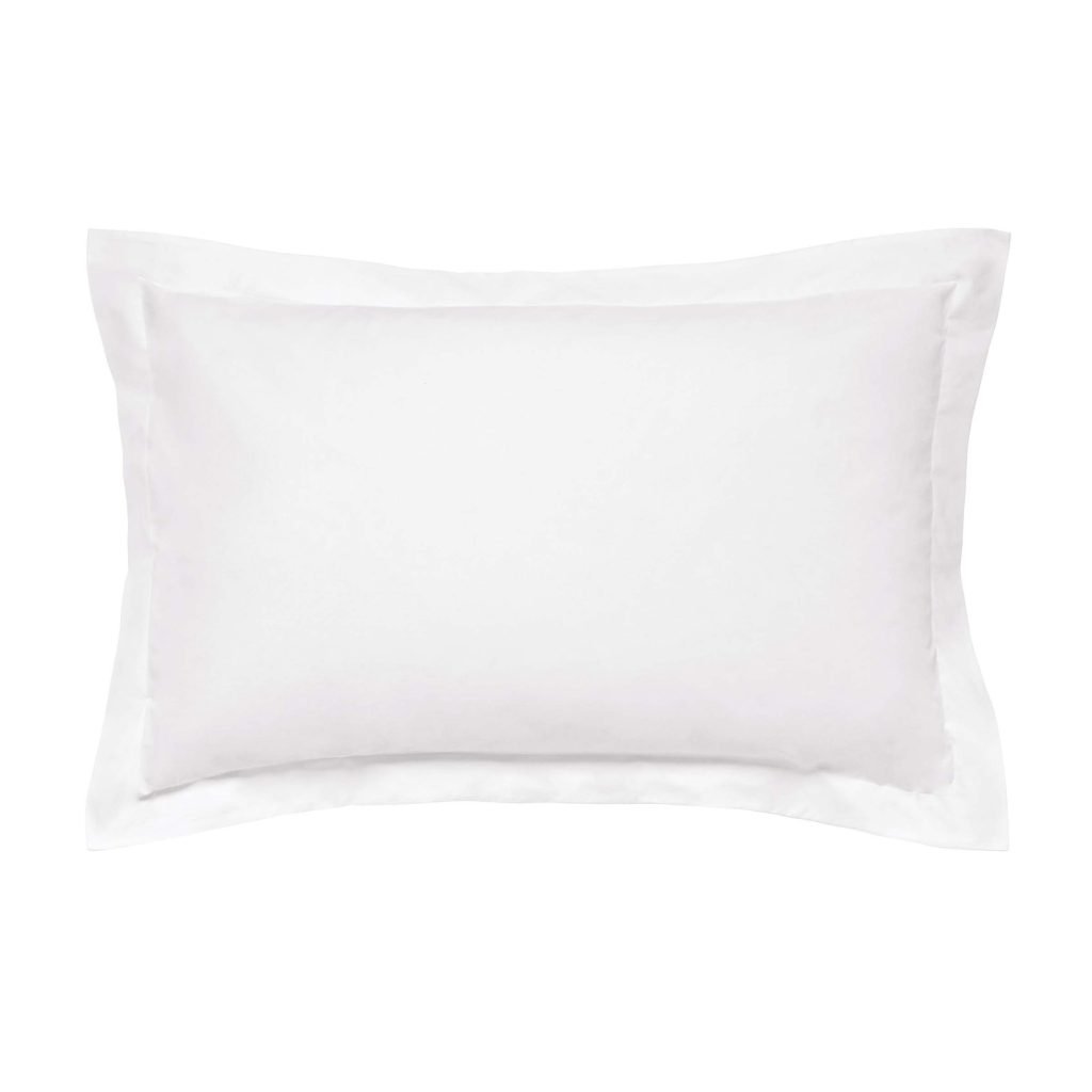 Bedeck of Belfast Fine Linens 300 Thread Count Egyptian Cotton Oxford Pillowcase, White