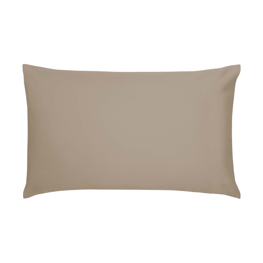 Bedeck of Belfast Fine Linens 400 Thread Count Sateen Plain Dye Pair of Large Pillowcases, Truffle