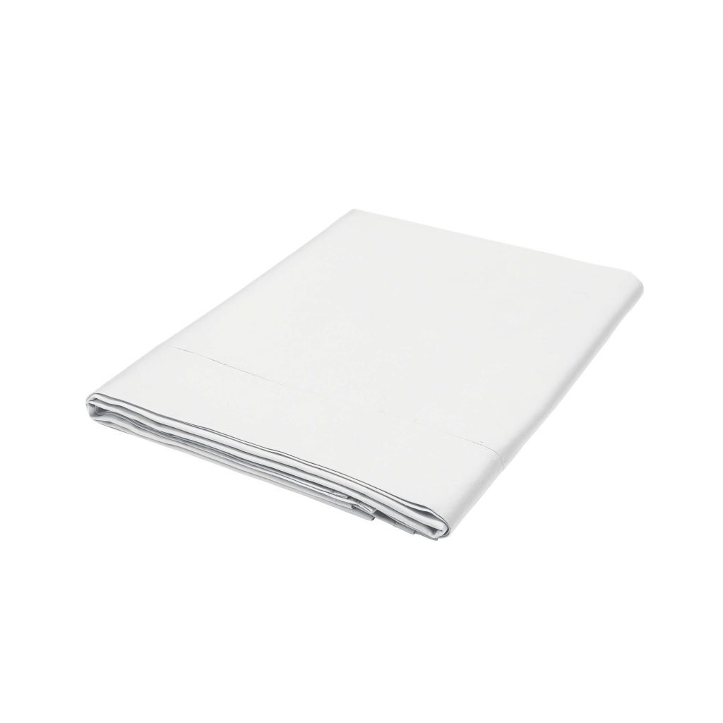 Bedeck of Belfast Fine Linens 400 Thread Count Sateen Plain Dye Single Flat Sheet, White