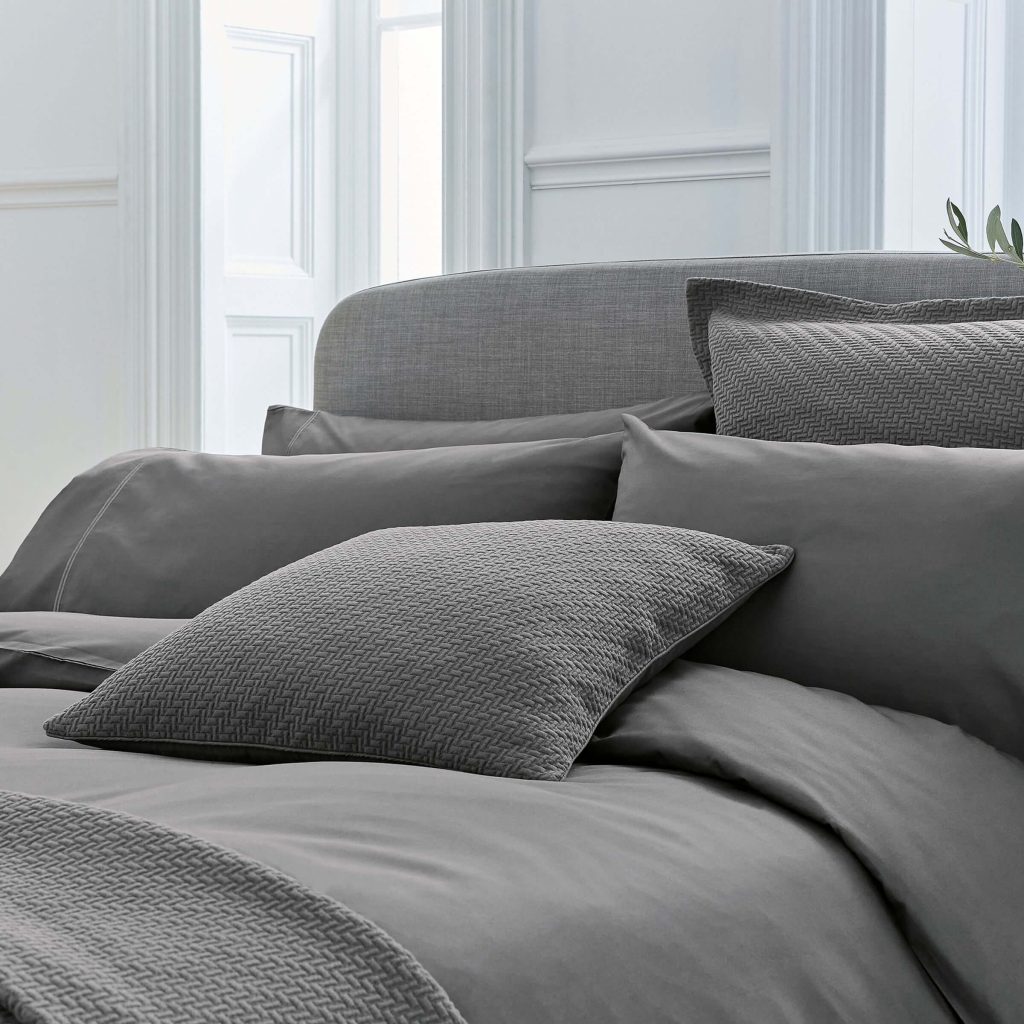Bedeck of Belfast Fine Linens Andaz Single Duvet Cover, Charcoal