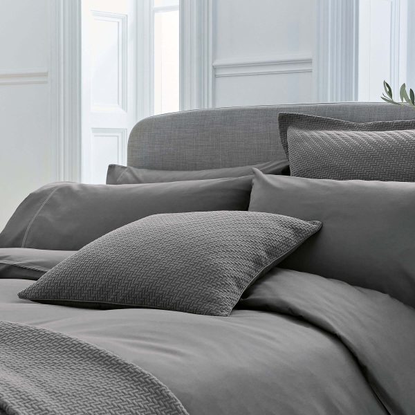 Bedeck of Belfast Fine Linens Andaz Double Duvet Cover Charcoal | Bed Sava