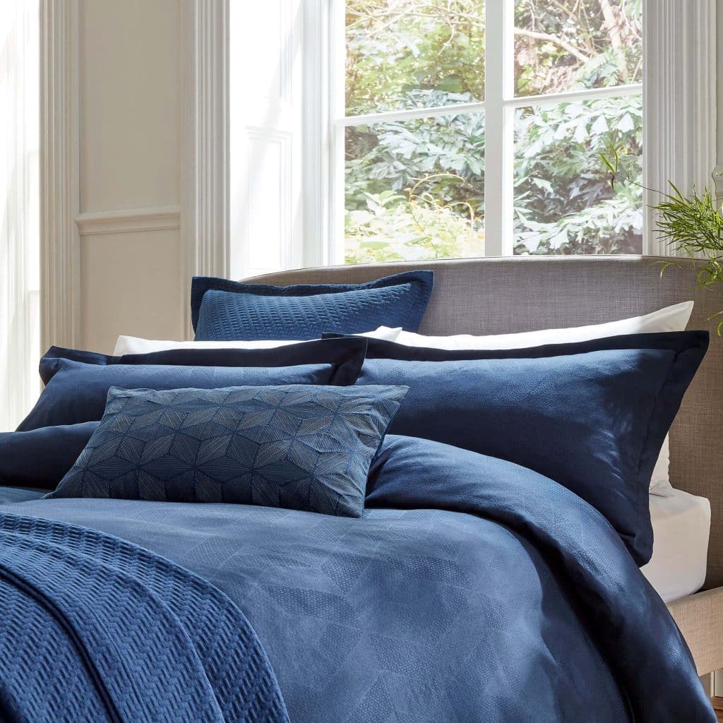 Bedeck of Belfast Fine Linens Osaka Single Duvet Cover, Midnight
