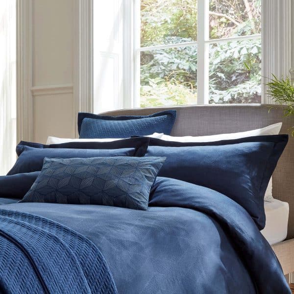 Bedeck of Belfast Fine Linens Osaka Double Duvet Cover Midnight | Bed Sava