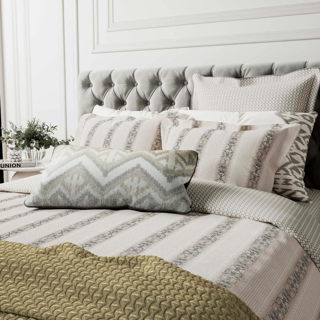 Bedeck of Belfast Hemma Super Kingsize Duvet Cover, Linen/Chartreuse