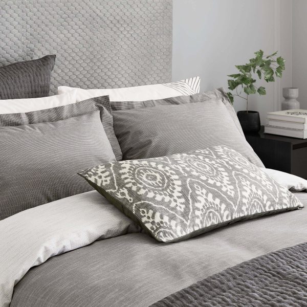 Bedeck of Belfast Kayah Woven Check Single Duvet Cover Charcoal | Bed Sava
