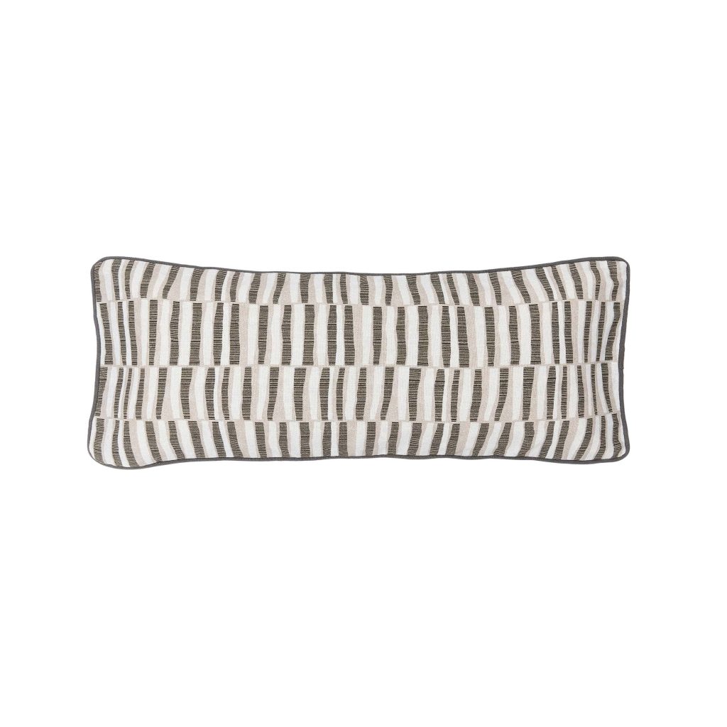 Bedeck of Belfast Kotana Cushion 70cm x 30cm, Charcoal & Silver