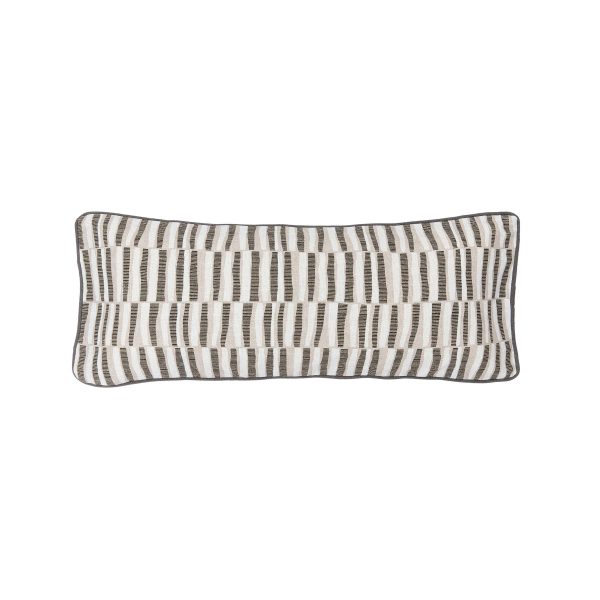Bedeck of Belfast Kotana Cushion 70cm x 30cm Charcoal  Silver | Bed Sava