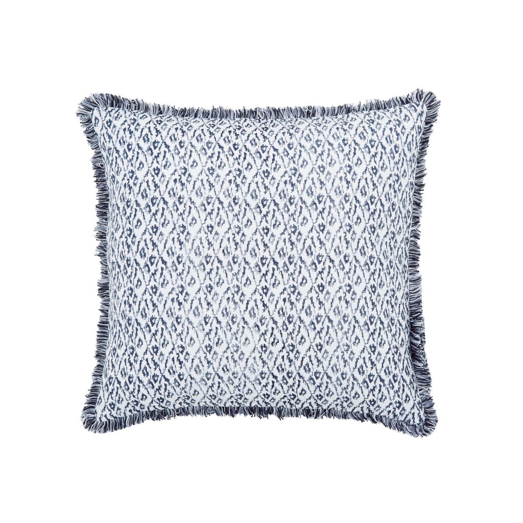 Bedeck of Belfast Miya Cushion 50cm x 50cm, Chambray Blue