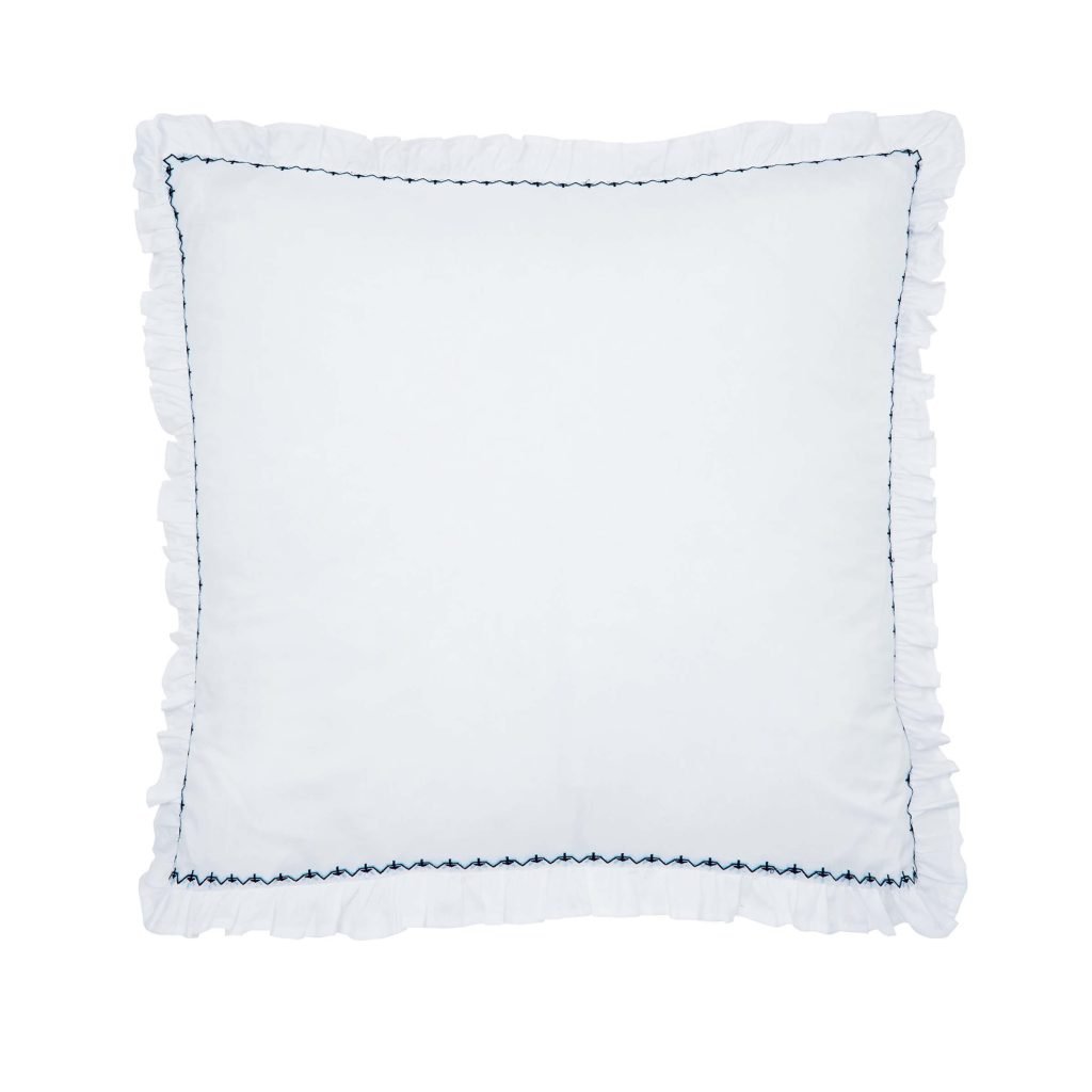 Bedeck of Belfast Miya Pair of Square Oxford Pillowcases, Chambray Blue