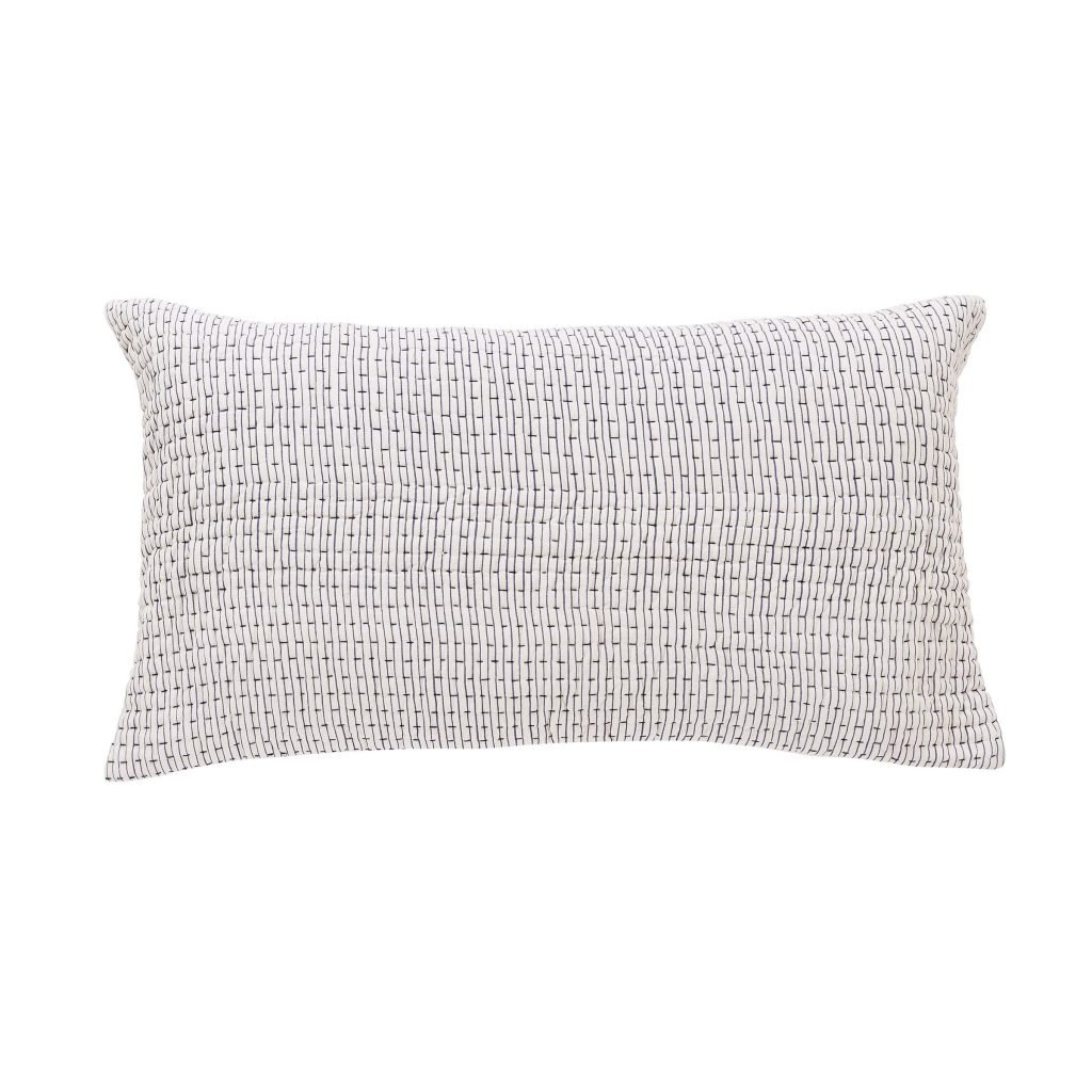 Bedeck of Belfast Rare Earth Serein Quilted Cushion 70cm x 40cm, Chalk