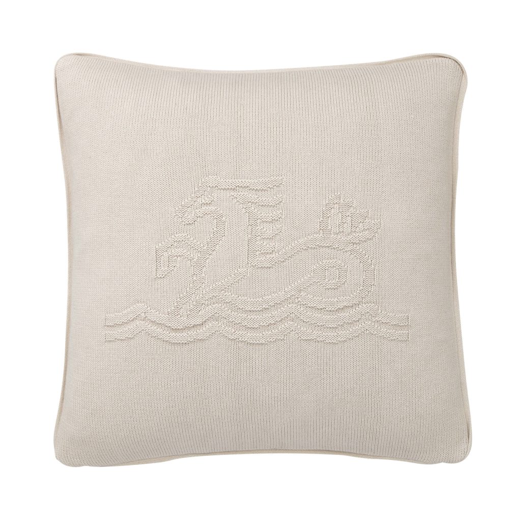 Bedeck of Belfast Signature Knit Cushion 45cm x 45cm, Linen