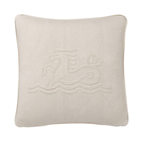 Bedeck of Belfast Signature Knit Cushion 45cm x 45cm Linen | Bed Sava