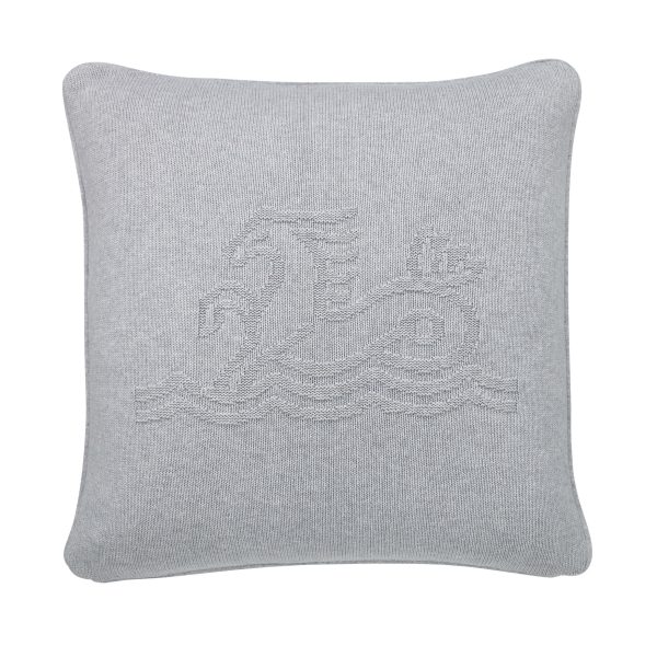 Bedeck of Belfast Signature Knit Cushion 45cm x 45cm Silver | Bed Sava