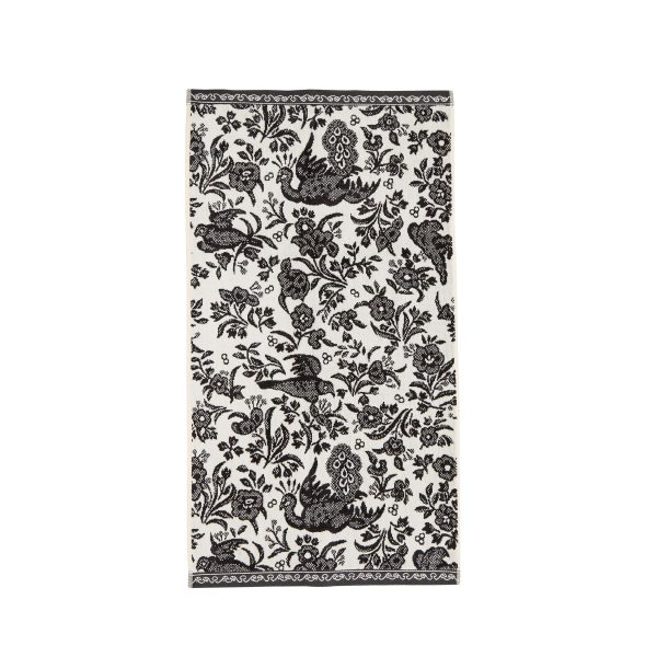 Burleigh x Bedeck of Belfast Regal Peacock Hand Towel CharcoalWhite | Bed Sava
