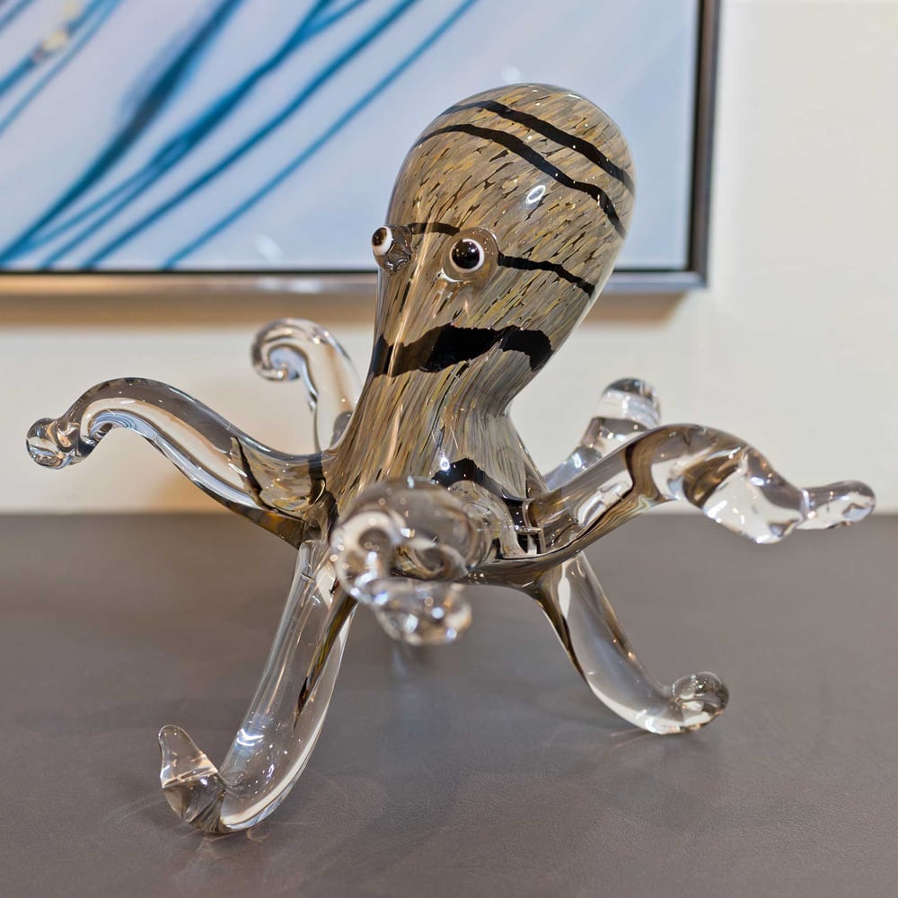 Bogota Glass Octopus Ornament In Striped