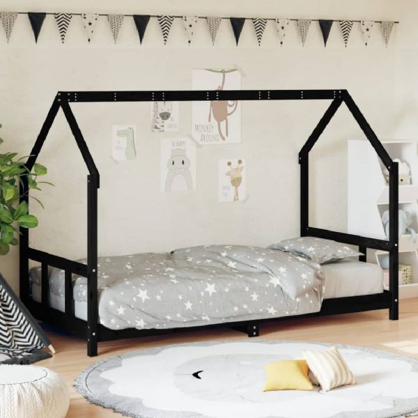 Bohemia 90x190cm Wooden Children Daybed In Black | Bed Sava