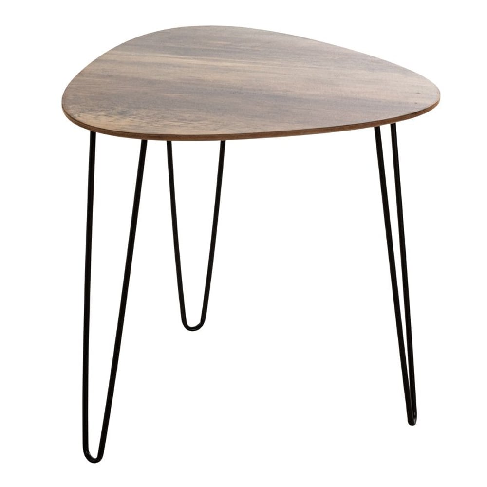 Bohemia Large Wooden End Table With Metal Legs In Dark Oak