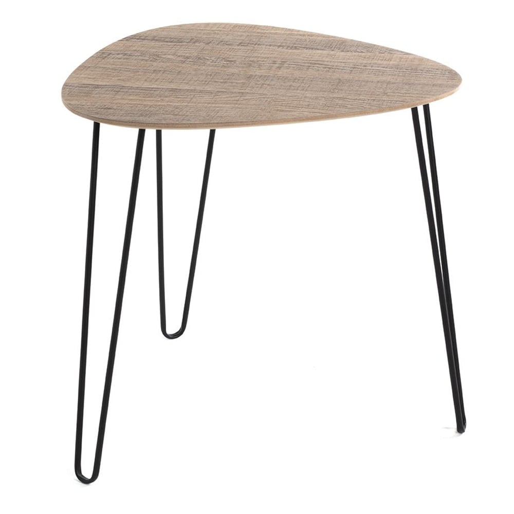 Bohemia Large Wooden End Table With Metal Legs In Oak
