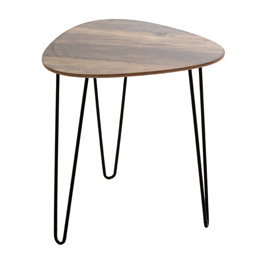 Bohemia Small Wooden End Table With Metal Legs In Dark Oak