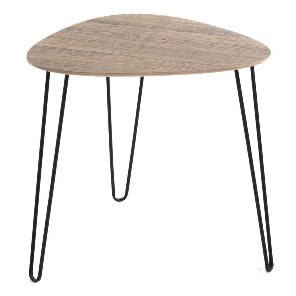 Bohemia Small Wooden End Table With Metal Legs In Oak