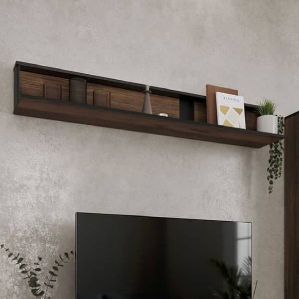Boise Wooden Wall Shelf In Catania Oak | Bed Sava