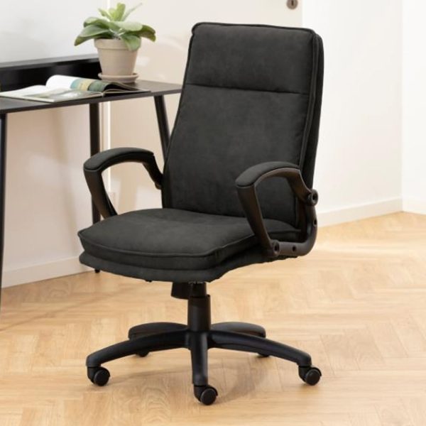 Bolingb Fabric Home And Office Chair In Anthracite | Bed Sava