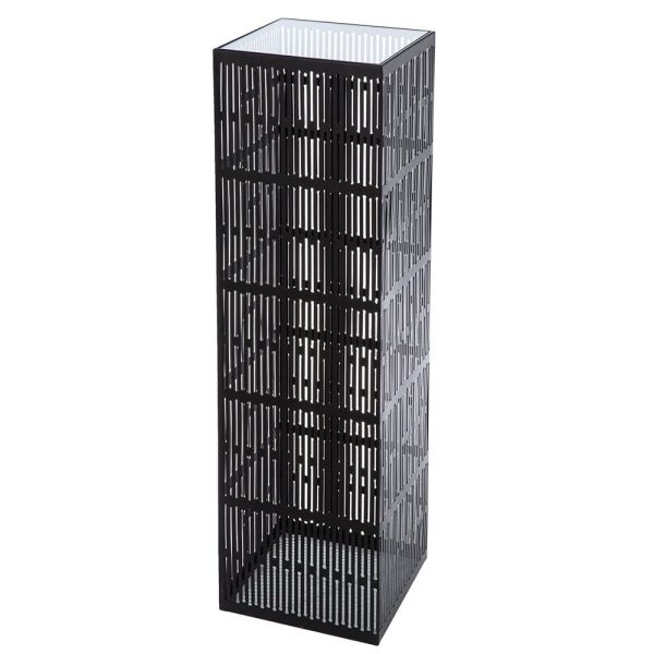 Bolivia Large Glass Metal Decorative Pillar In Black | Bed Sava