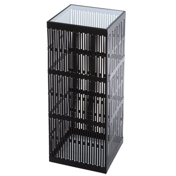 Bolivia Small Glass Metal Decorative Pillar In Black | Bed Sava