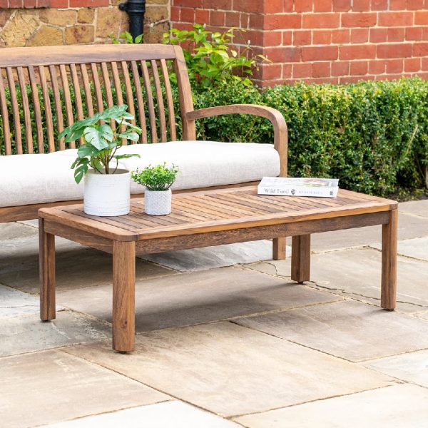 Bolivia Wooden Garden Coffee Table In Rich Brown | Bed Sava