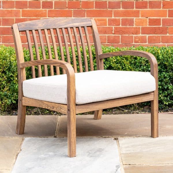 Bolivia Wooden Garden Lounge Chair In Rich Brown | Bed Sava