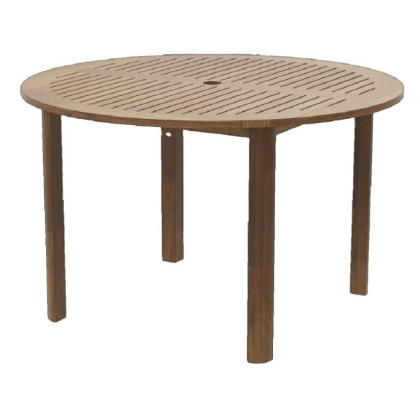 Bolivia Wooden Garden Round Dining Table In Rich Brown | Bed Sava