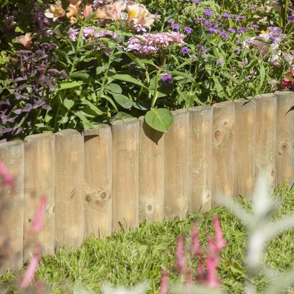 Bort Wooden Garden Set Of 4 Border Fence In Natural 30cm | Bed Sava
