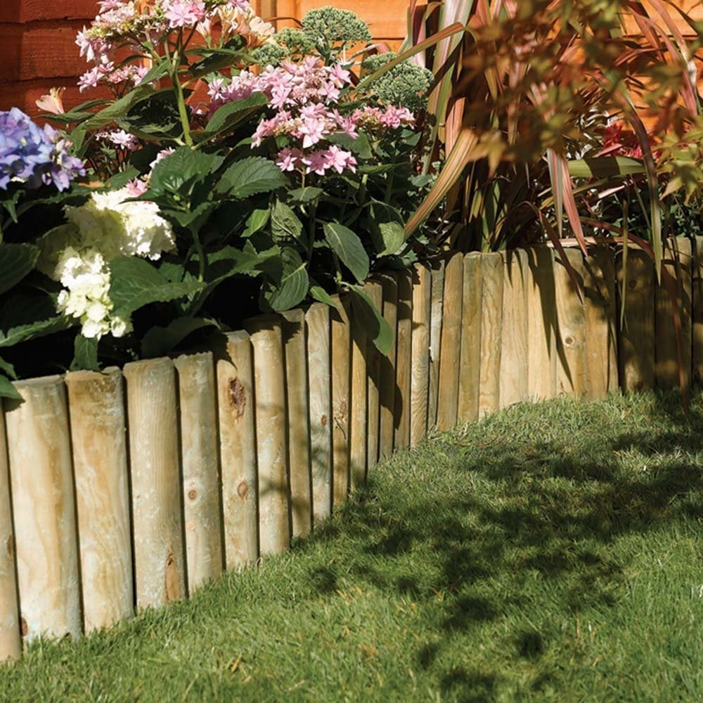 Bory Wooden Garden Set Of 2 Border Roll Fench In Natural